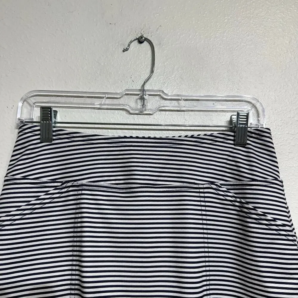 Dona Jo Navy White Stripe Athletic Golf Pickleball Tennis Skort Sz M